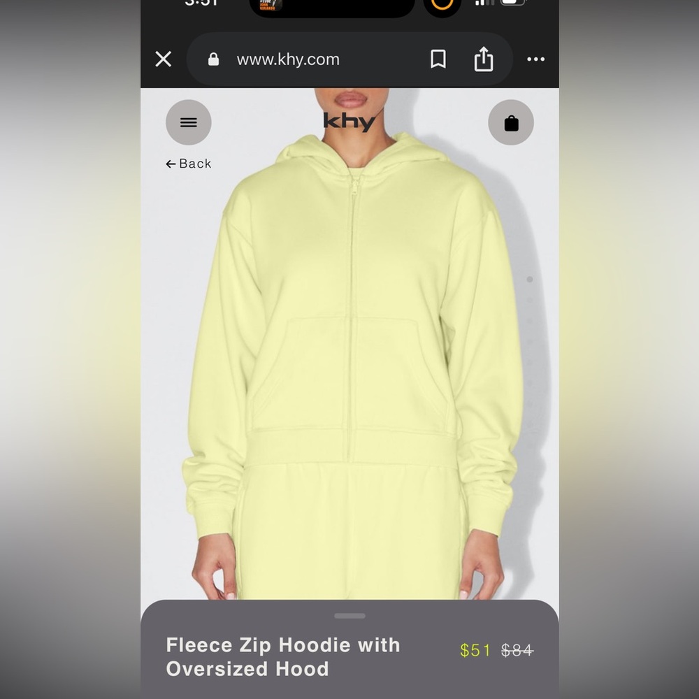 Neon Yellow Sweatshirt zip up hoodie and jogger sweats